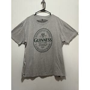Guinness Irish Draught Beer Green Graphic Gray Short Sleeve Shirt Men’s Sz XXL